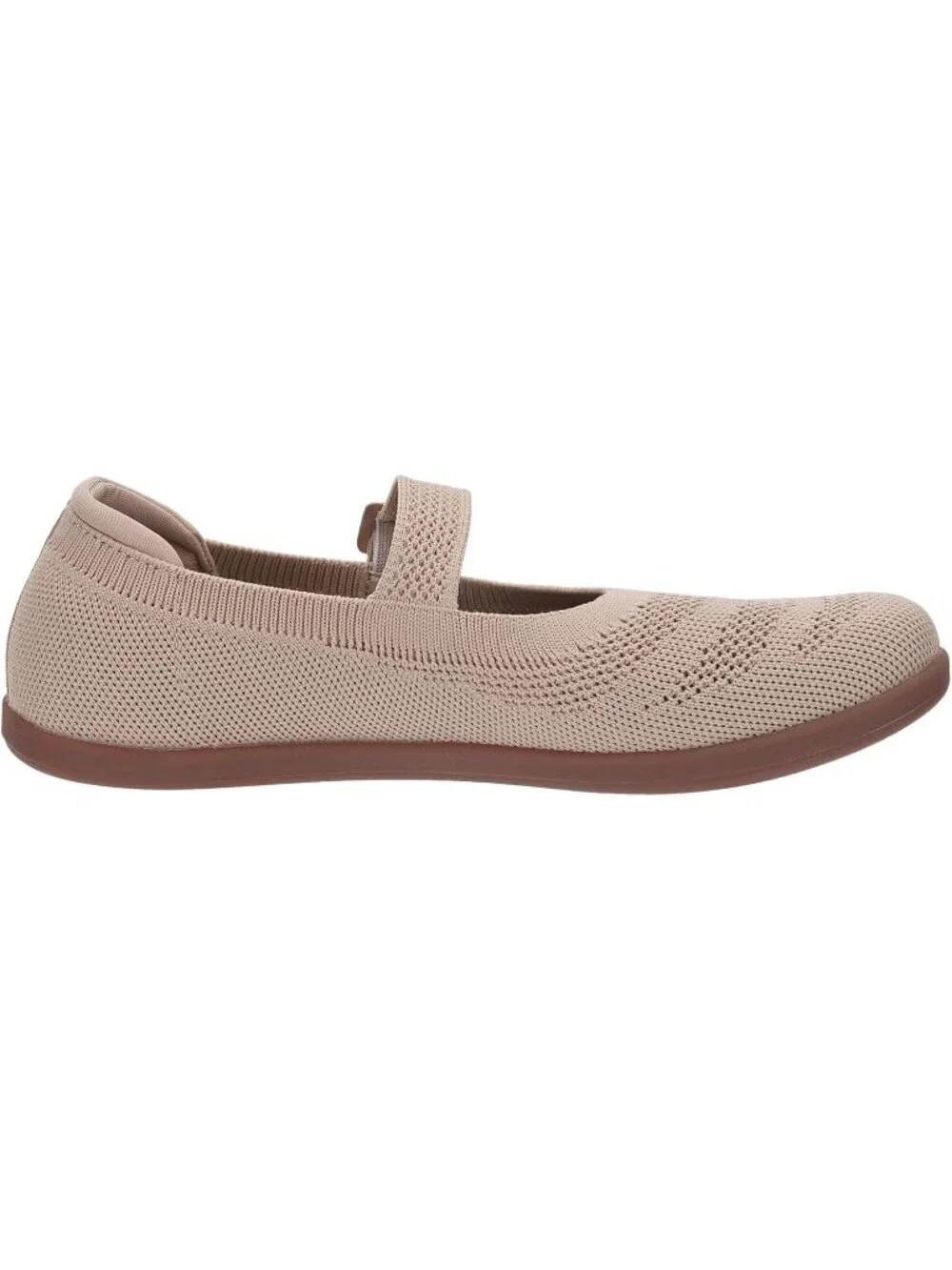 Women's Beige Barefoot Mary Jane Flats Knit Adjustable Straps Shoes